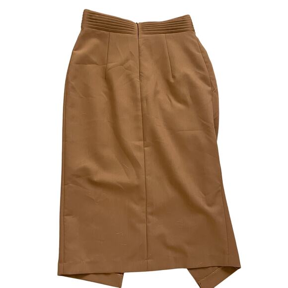 Modelivree Faux Wrap Midi Skirt Caramel Brown Size Large - Picture 6 of 8